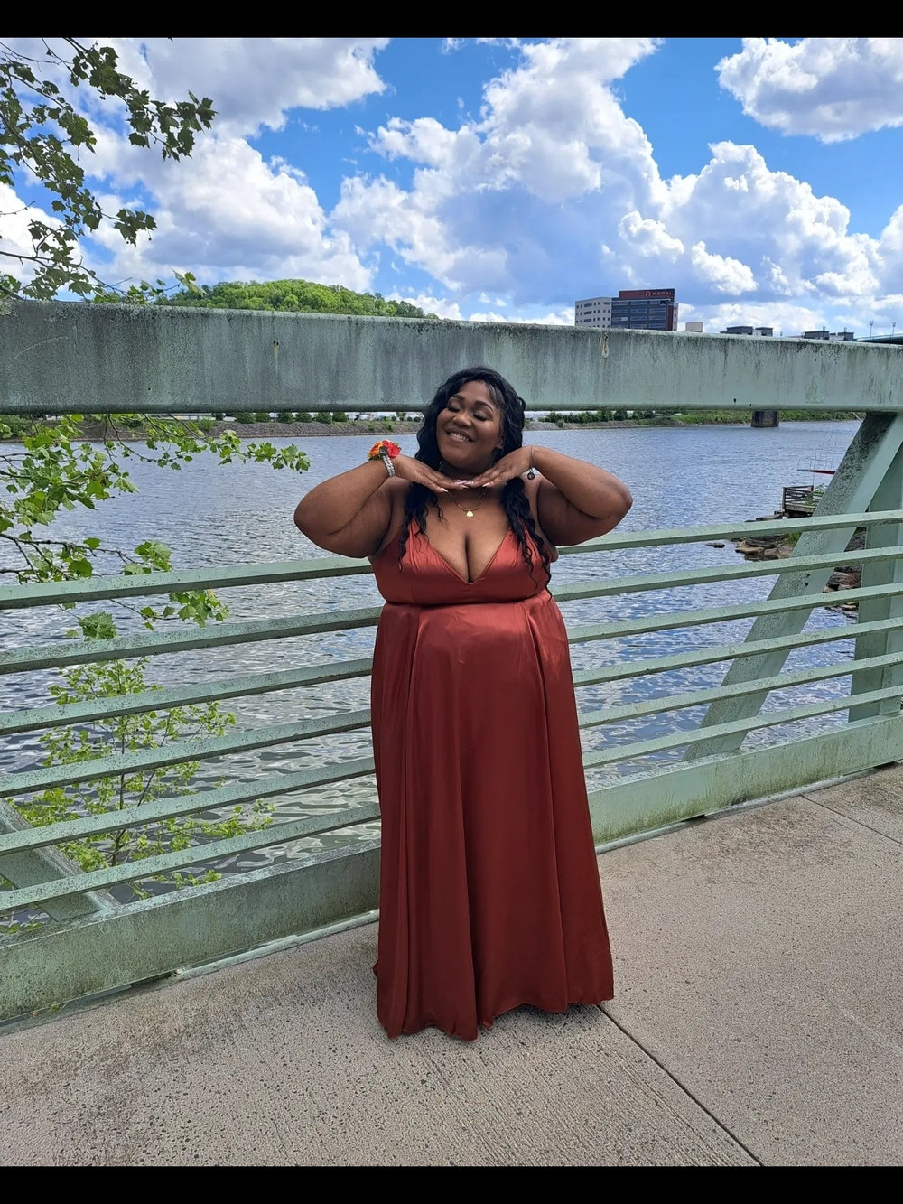 Satin V-Neck Maxi Dress